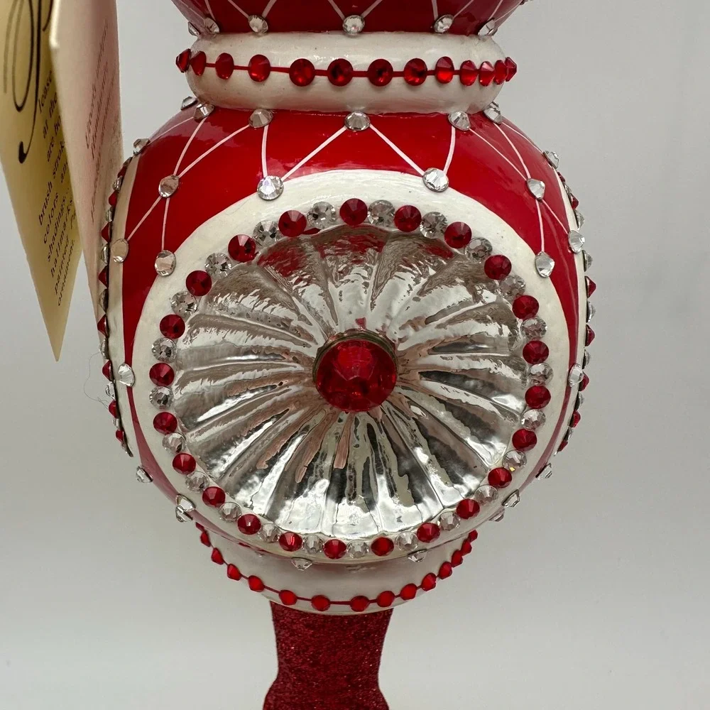 2012 PATRICIA BREEN MAJESTIC FINIAL RED CHRISTMAS‎ HOLIDAY 9.84